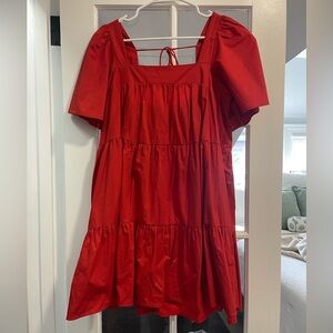 Abercrombie Red Tiered Mini Dress